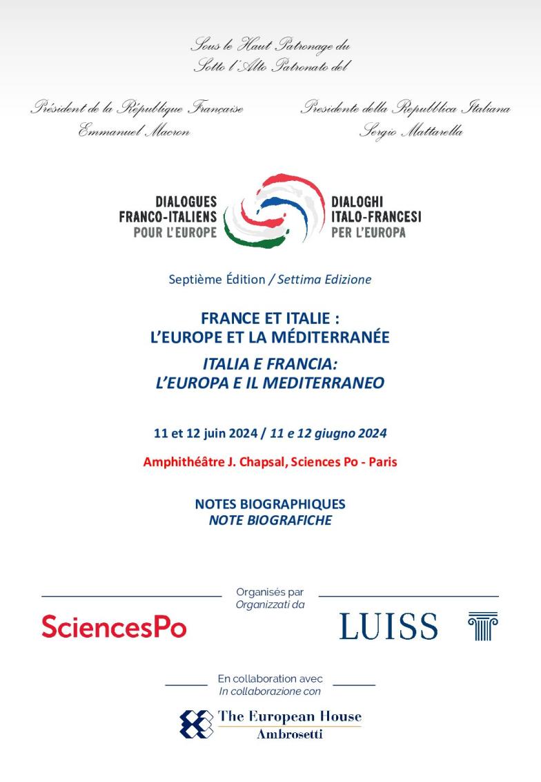 Note biografiche - Dialoghi Italo-Francesi, 11-12 giugno 2024