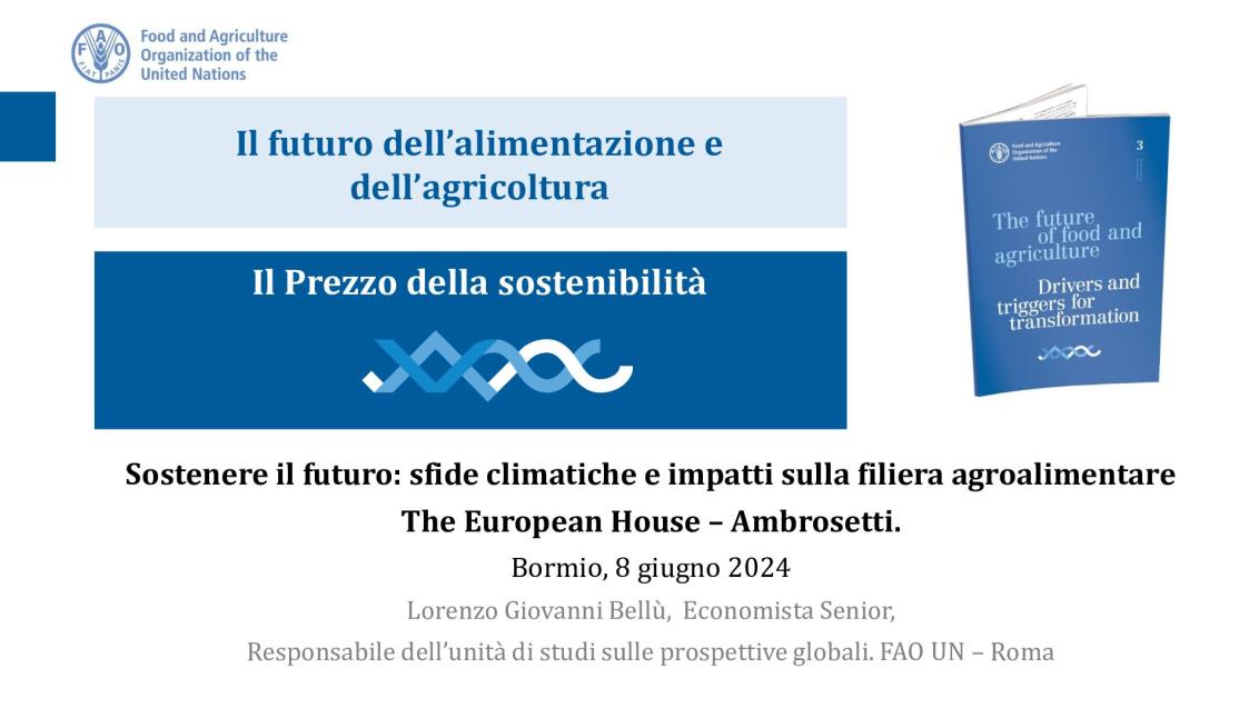 Presentazione di Lorenzo Bellù - Forum Food 2024