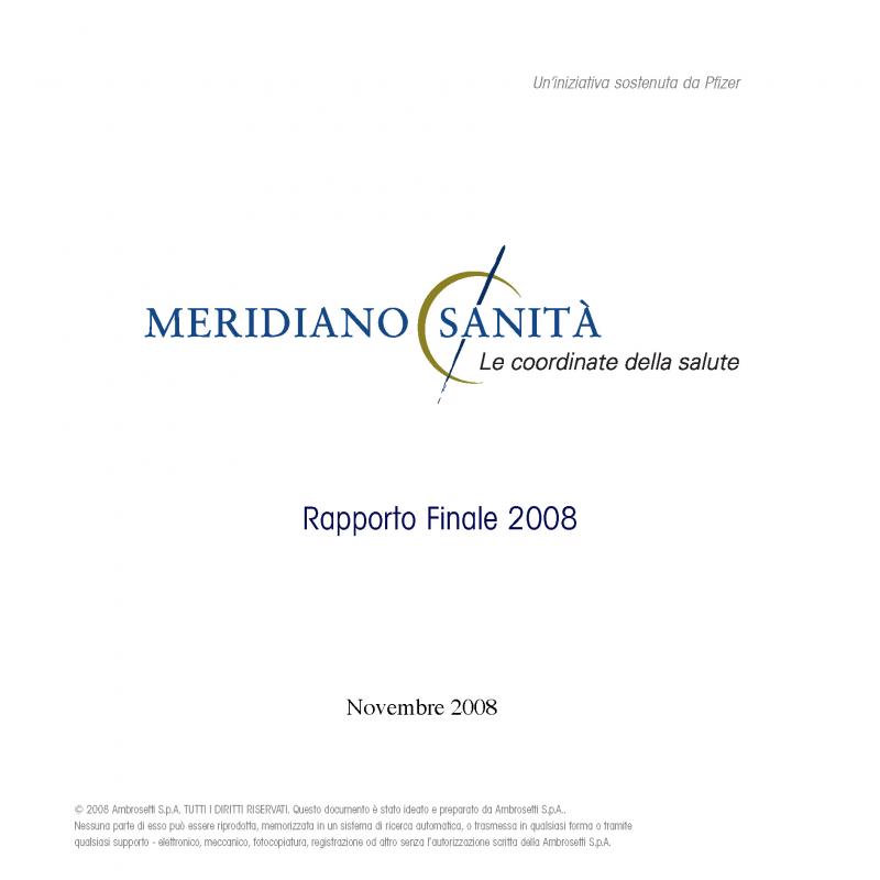 Final Report - Meridiano Sanità 2008