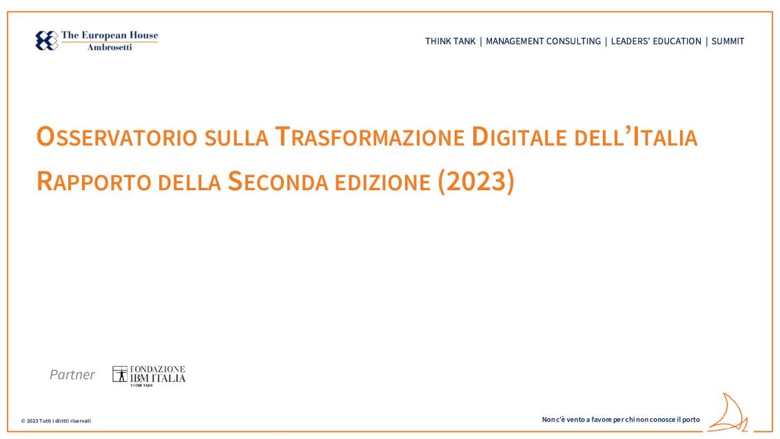 Observatory on the Digital Transformation of Italy 2023 - Report