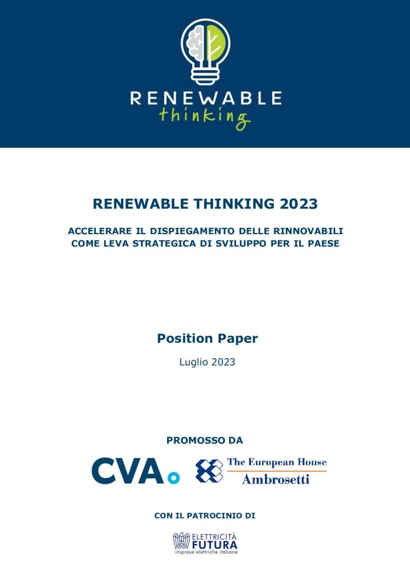 Renewable Thinking. Accelerating the adoption of renewables as a strategic driver of development