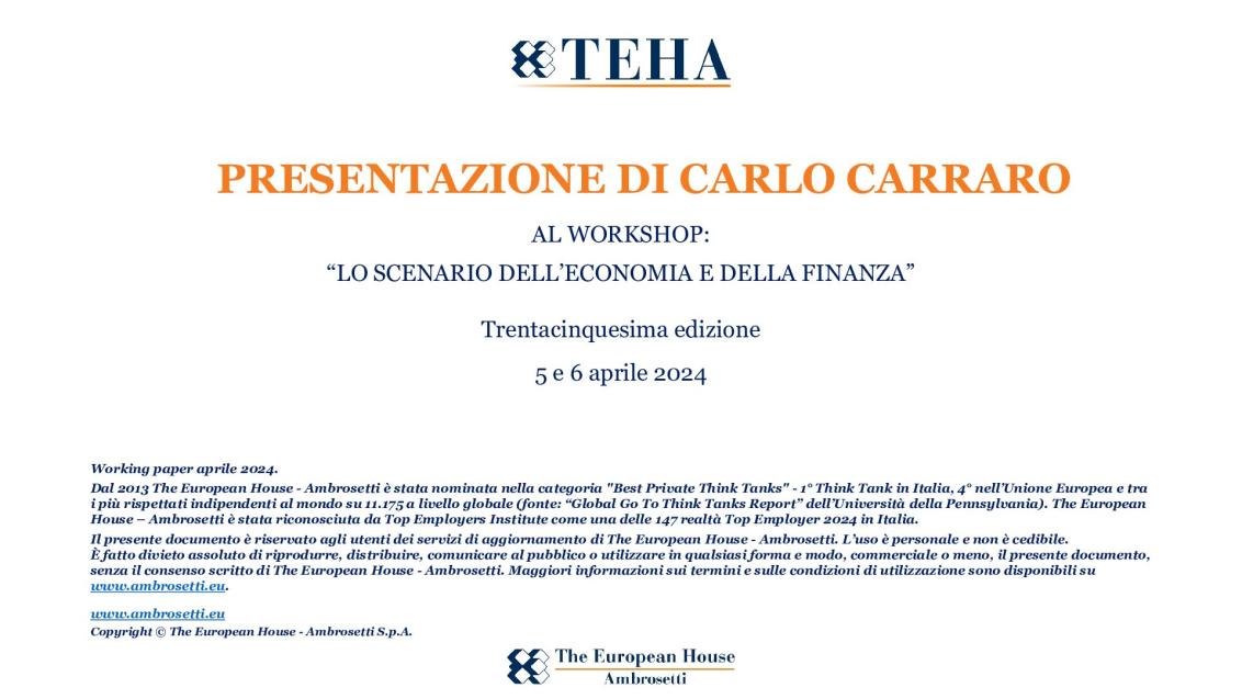 Presentazione di Carlo Carraro - Il ruolo dell’asset management per stimolare la transizione sostenibile delle PMI