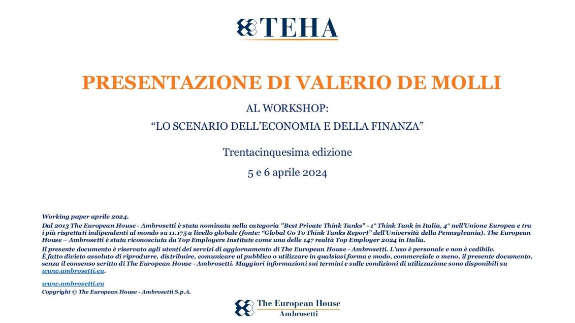 Presentazione di Valerio De Molli - Rilanciare la produttività una priorità per imprese e Stato
