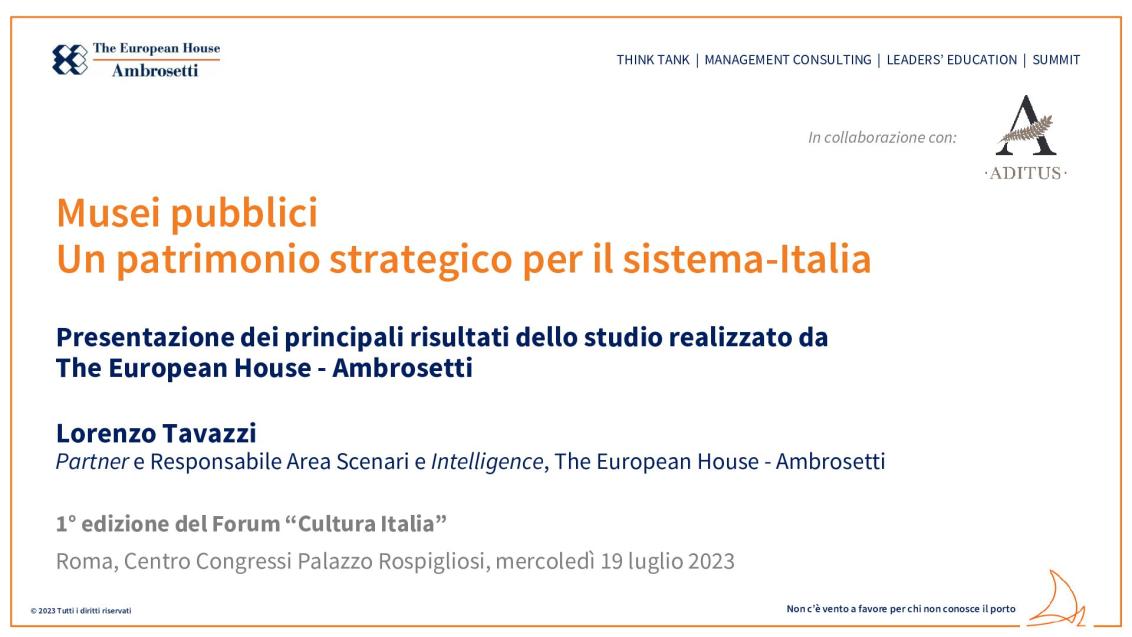 Public museums. A strategic heritage for Italy