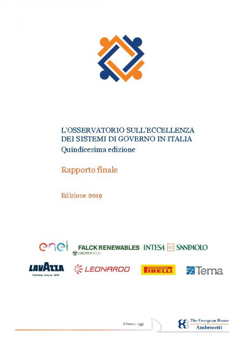 The Observatory on the excellence of governance systems in Italy. 2019 Report 