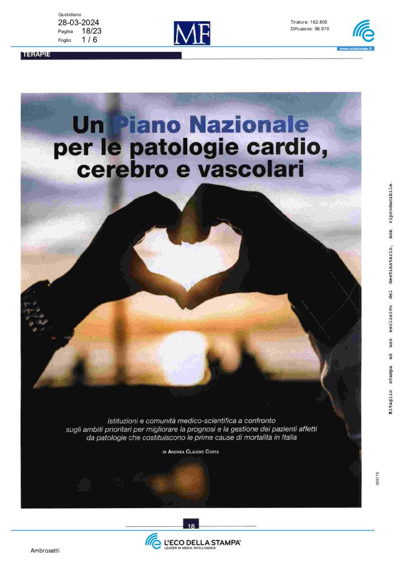 A National Plan for heart, brain and vascular pathologies