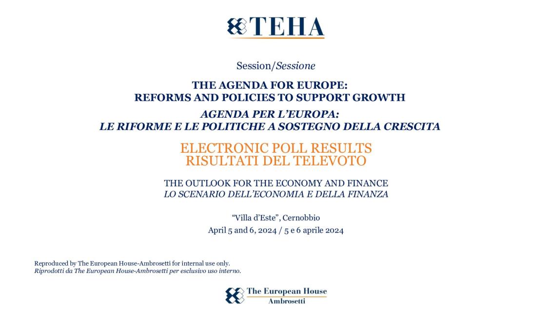 Workshop 2024 - Risultati del televoto: L'Agenda per l'Europa, le riforme e le politiche a sostegno della crescita